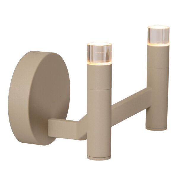 Wandleuchte Taupe 2-flammig G9 B:19 cm modern