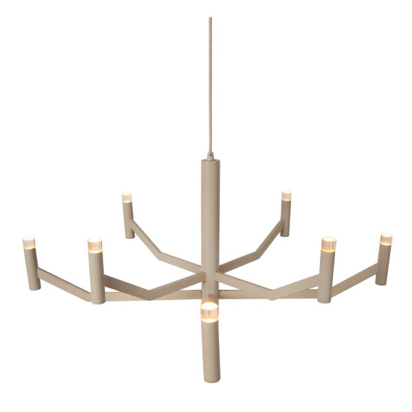 Kronleuchter verstellbar Taupe 8-flammig G9 GU10 Ø80 cm