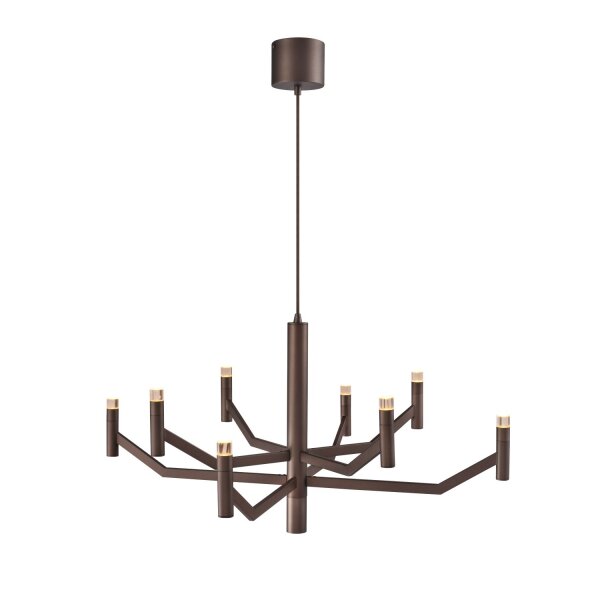 Kronleuchter verstellbar Kaffeebraun G9 GU10 Ø80 cm