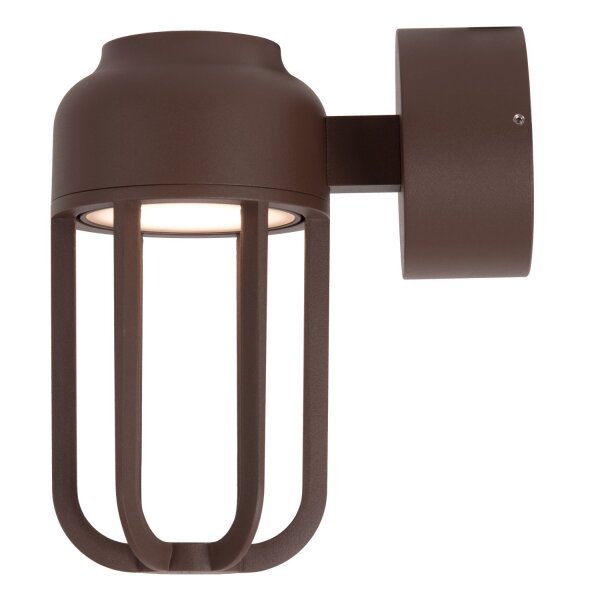 LED Außenwandlampe Alu Rostbraun 2700K IP54 B:10 cm