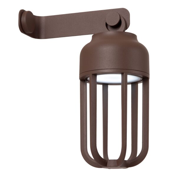 LED Außenwandlampe Akku Alu Rostbraun 2700-4000K IP54
