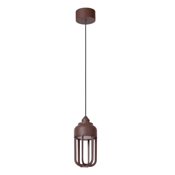 LED Pendelleuchte außen Alu Rostbraun 2700K IP54