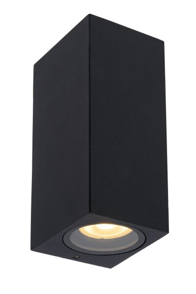 Außenwandlampe Up Down Alu Schwarz GU10 IP65 T:7,8 cm