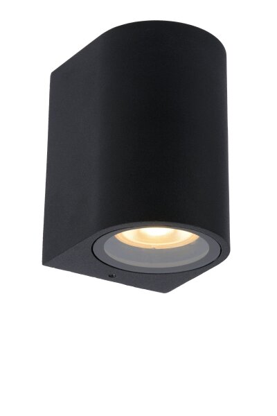 Außenwandleuchte Aluminium Schwarz GU10 IP44 H:10 cm