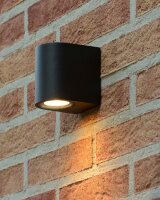 Außenwandleuchte Aluminium Schwarz GU10 IP44 H:10 cm