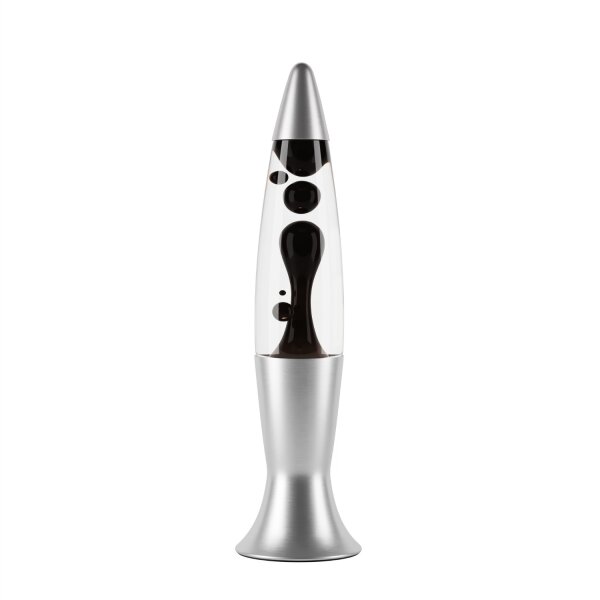 Lavalampe Schwarz Silber 40cm G9 Retro ROXY