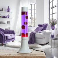 Knallige Lavalampe YVONNE Rot Lila Weiß H:38cm