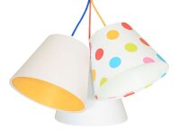 Kinderzimmerlampe Wei&szlig; Orange gepunktet Stoff