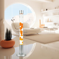 Stylische Lavalampe Orange Transparent rund ALAN