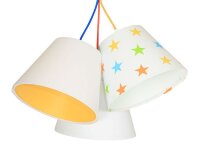 Kinderlampe H&auml;ngelampe Wei&szlig; Orange Sterne Stoff
