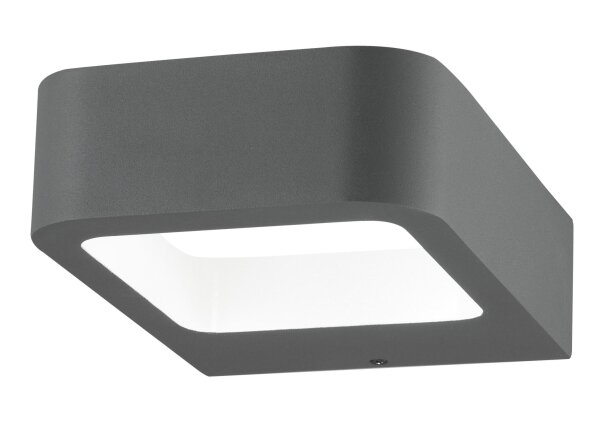 Kleine LED Außenwandleuchte Dunkelgrau IP54 12 cm warmweiß