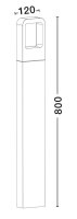 LED Wegeleuchte Dunkelgrau 80 cm Aluminium IP54...