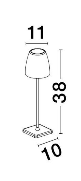 Akku Tischlampe LED Dunkelgrau 38 cm IP54 Touch Dimmer