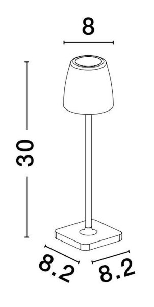 LED Terrassenlampe Dunkelgrau Akku 30 cm IP54 Touch Dimmer