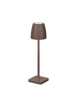 Akku Tischleuchte LED Rostbraun 30 cm IP54 dimmbar warmwei&szlig;