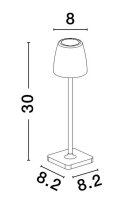 Akku Tischleuchte LED Rostbraun 30 cm IP54 dimmbar...