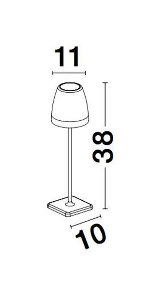 LED Akkulampe Tisch Weiß 38 cm IP54 dimmbar Touch Dimmer