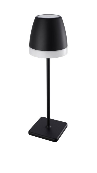 LED Tischleuchte außen Schwarz Akku 38 cm IP54 Touch Dimmer