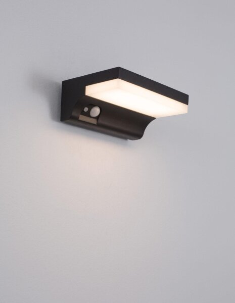 LED Außenwandleuchte IP65 Bewegungsmelder 16 cm Anthrazit