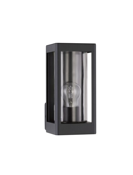 Außenwandleuchte IP54 E27 24 cm hoch Dunkelgrau Glas Modern