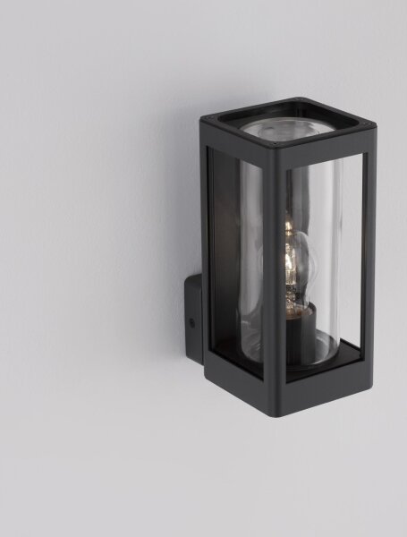 Außenwandleuchte IP54 E27 24 cm hoch Dunkelgrau Glas Modern