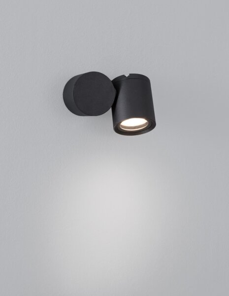 Wandlampe außen Schwarz 9,5 cm hoch IP54 GU10 schwenkbar