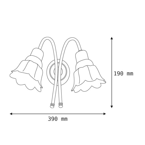 Wandleuchte ALKMENE Messing Glas Klassisch edel