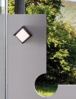 LED Außenwandleuchte IP65 16 cm breit Dunkelgrau...