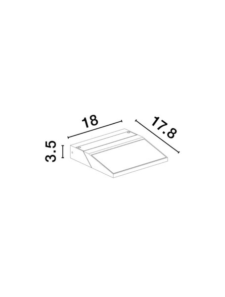 LED Außenwandleuchte IP65 18 cm breit Anthrazit Glas BEALE