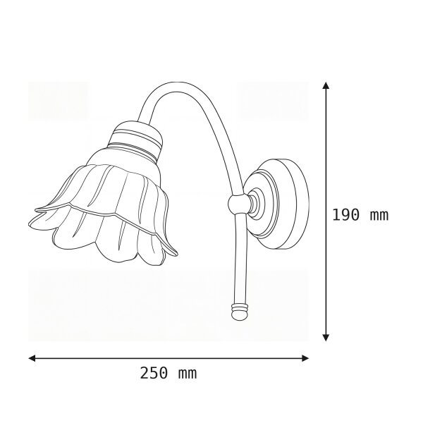 Wandleuchte Messing in Antik edel Flur Schlafzimmer