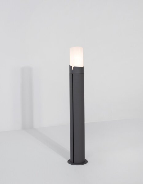 Wegeleuchte Dunkelgrau Weiß 60 cm hoch IP54 E27 schmal
