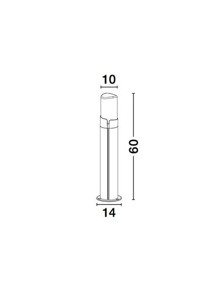 Wegeleuchte Dunkelgrau Weiß 60 cm hoch IP54 E27 schmal