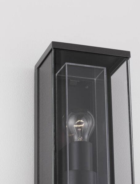 Wandlampe außen Anthrazit 30 cm hoch IP65 E27 BENTON Modern