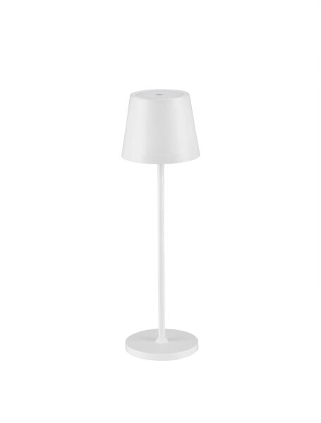 Akku Tischlampe LED IP54 40 cm hoch Weiß Touch Dimmer BEXLEY