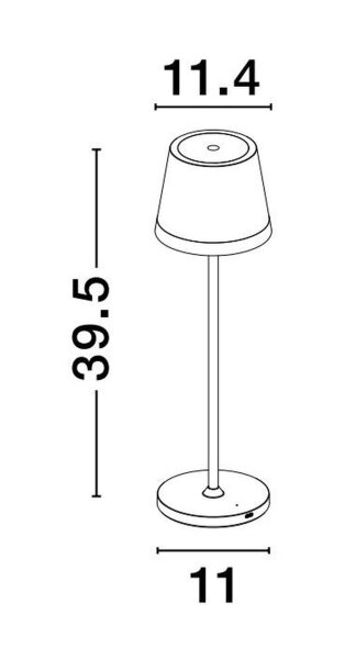 LED Gartenlampe IP54 Akku Braun 40 cm hoch Touch Dimmer