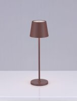 LED Gartenlampe IP54 Akku Braun 40 cm hoch Touch Dimmer