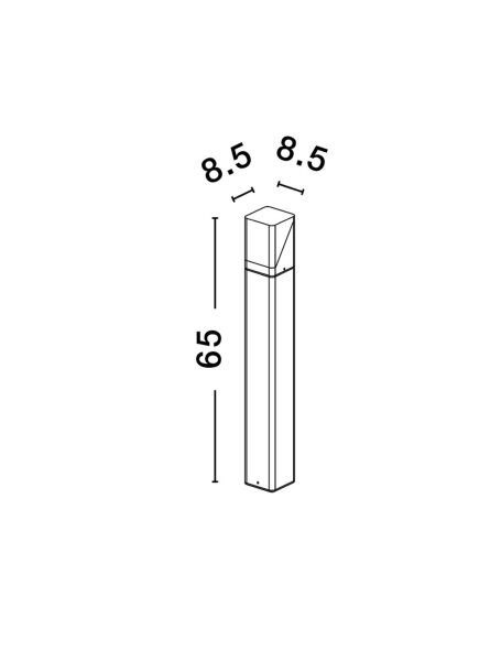 Wegeleuchte Anthrazit 65 cm hoch IP65 E27 schmal BIRCH