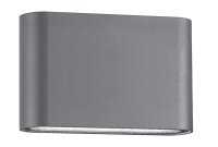 LED Wandlampe außen Up Down 18,5 cm Dunkelgrau Glas...