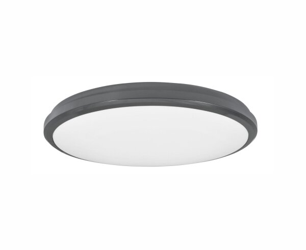 LED Deckenlampe außen Weiß Dunkelgrau 32 cm breit IP54 flach