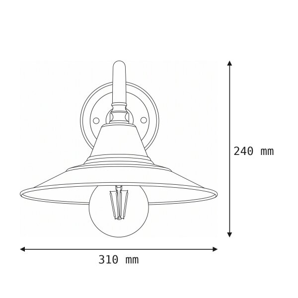 Premium Wandlampe Messing E27 Ø31cm Treppe Flur