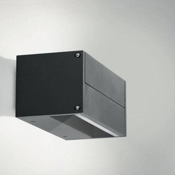LED Außenwandleuchte schmal IP54 20 cm breit Dunkelgrau