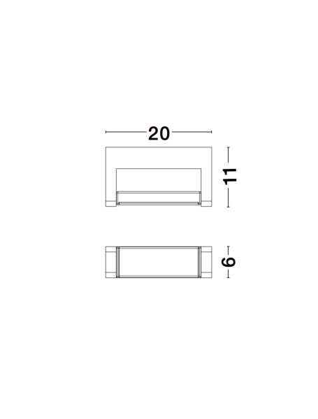 LED Außenwandleuchte schmal IP54 20 cm breit Schwarz Up Down