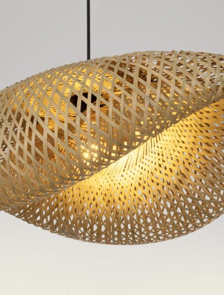 Pendelleuchte E27 62 x 43 cm Schwarz Braun höhenverstellbar