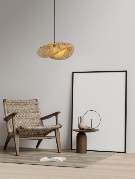 Pendelleuchte E27 62 x 43 cm Schwarz Braun höhenverstellbar