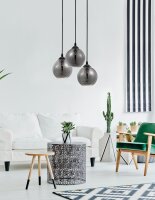 Pendelleuchte rund E27 Ø 30 cm Schwarz Grau...