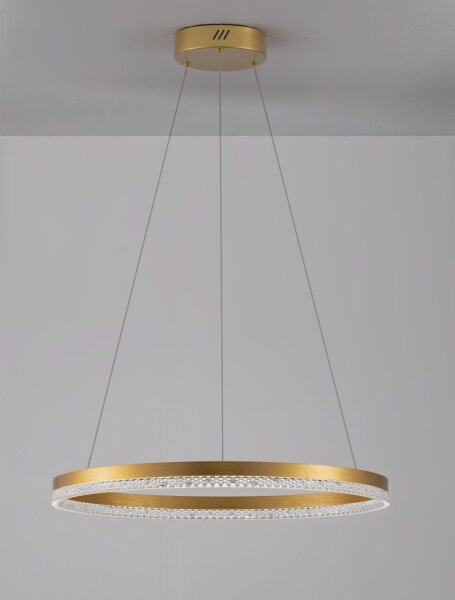 LED Kronleuchter Ring Ø 60 cm in Gold dimmbar warmweiß