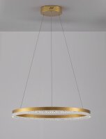 LED Kronleuchter Ring Ø 60 cm in Gold dimmbar...