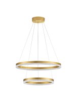 Runde LED Pendelleuchte in Gold &Oslash; 60 cm dimmbar Ring Modern