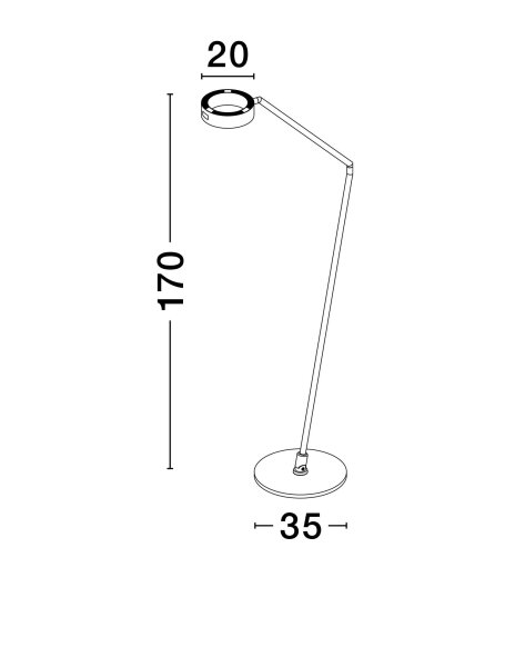 LED Stehlampe 170 cm Schwarz dimmbar 2 flammig warmweiß