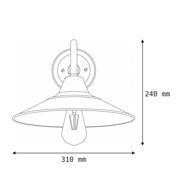 Wandlampe Treppe Wohnzimmer aus Messing E27 DANAE
